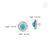 14k Gold 3.14ct Turquoise Cabochon & Diamond Double Halo Stud Earrings- A Pair For Sale - Image 11 of 15