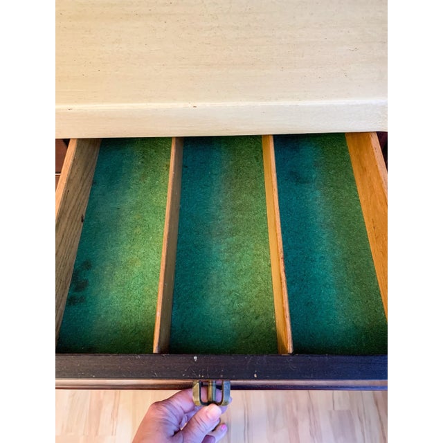 Vintage Paul Frankl for Johnson Furniture Company Cork and Mahogany Credenza With Brass Hardware For Sale - Image 6 of 13