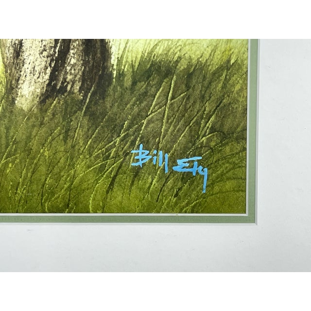 “Morning Fog” Framed Watercolor by Bill Ely 1990 For Sale - Image 4 of 5