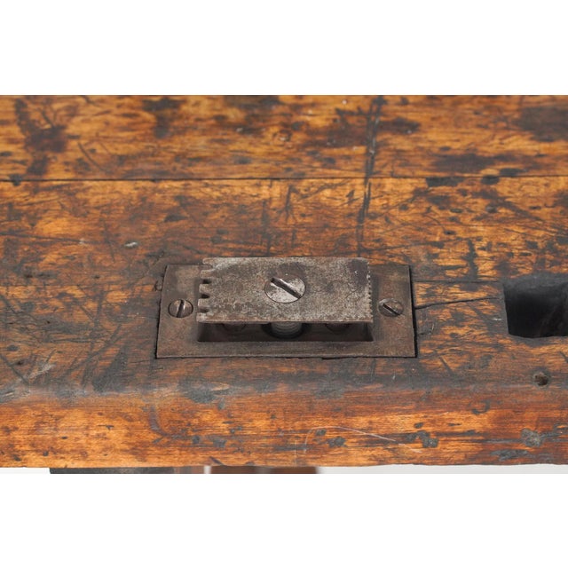 Vintage Industrial 54.375 In. Maple Woodworkers Workbench For Sale - Image 6 of 16