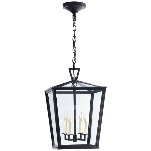 Darlana Small Hanging Lantern in Bronze Designer: Chapman & Myers Height: 18.5" Canopy: 6" Round Mounting: Chain Shade...