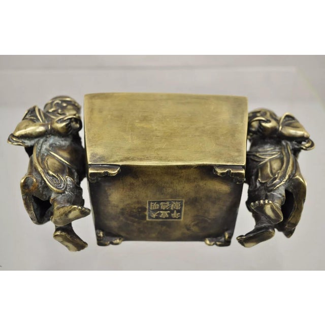 Antique Chinese Bronze Foreigner Figural Censer Ming Xuande Mark Ming to Qing For Sale - Image 9 of 12