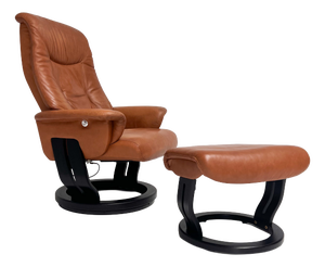 Relax Chair with Ottoman by Hjort Knudsen, 1990s