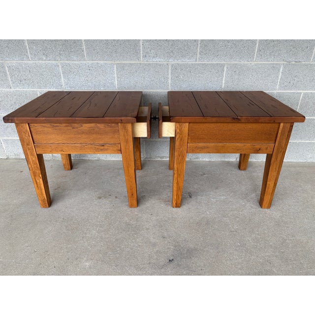 Wood Broyhill Attic Heirlooms Oak Single Drawer Side/End Tables - A Pair For Sale - Image 7 of 10