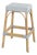 Robias 30 in. Seat Height Rectangular Rattan Backless Bar Stool, White/Sky Blue Dot / Natural Rattan Frame For Sale