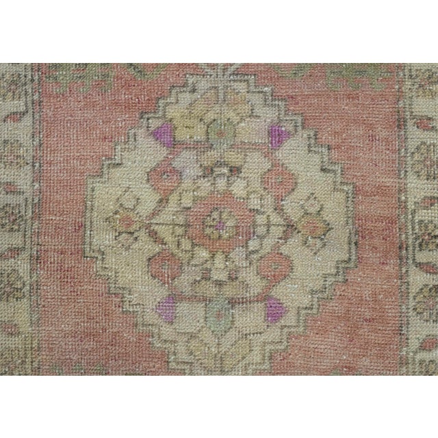 Turkish Mini Rug Oriental Hand Knotted Vintage Rug 1'8" x 3'3" #16616 For Sale - Image 4 of 8