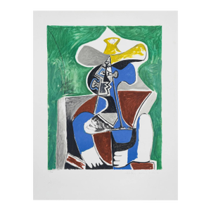 Pablo Picasso, Buste Au Chapeau Jaune Et Gris (Marina Picasso Estate Signed Lithograph)