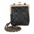 Black Quilted Lambskin CC Frame Clutch With Chain For Sale