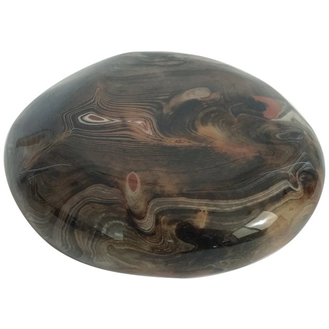 Onyx Mid 20th Century Agate Onyx Paperweight For Sale - Image 8 of 8