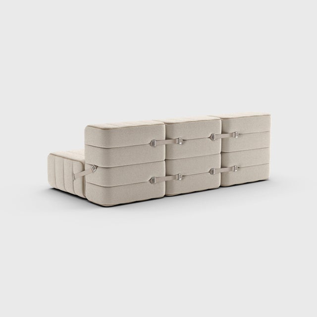 Contemporary Curt Modular Set - Flexible 3-Seater - Sera - Calla (White / Beige) by Ambivalenz, Set of 6 For Sale - Image 3 of 5
