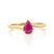 Not Yet Made - Made To Order Estate Pear-Shaped Natural Ruby Solitaire Ring Size 9 in 14k Yellow Gold For Sale - Image 5 of 16