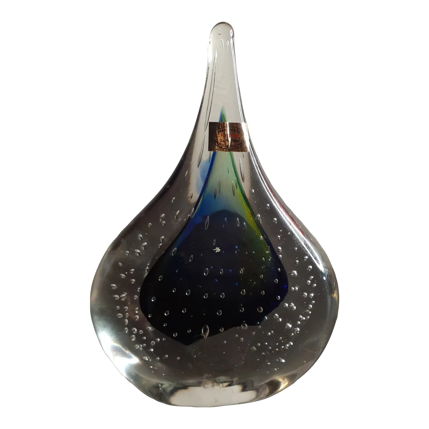 Vintage Signed Marian Pyrcak Mp Poland Bullicante Teardrop Paperweight ...