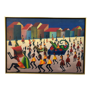 Large Brazilian Carnival Oil on Canvas 1973
