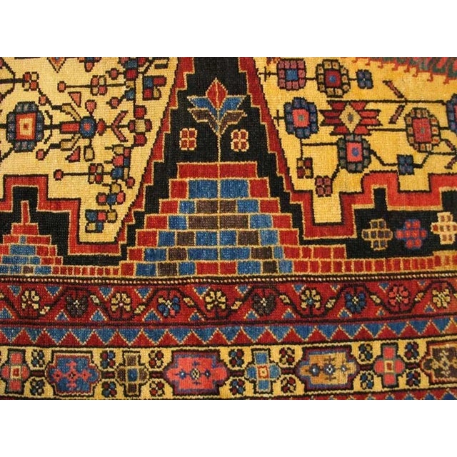 Blue Artistic Tribal Geometric Primitive Animal Motif Antique Bakhtiari Rug For Sale - Image 8 of 9