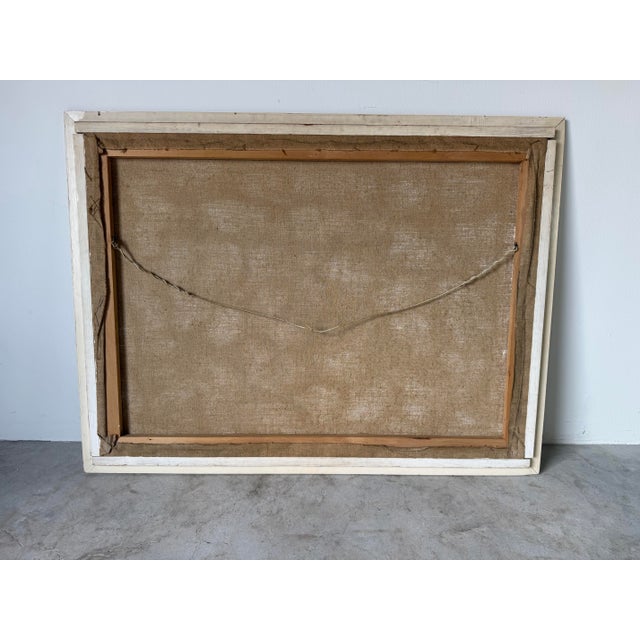Large 1985 Toni Dalton Botanical Geraniums & Window Oil on Canvas Painting, Framed For Sale - Image 12 of 12