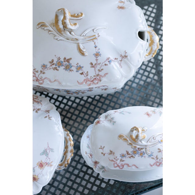 White French Porcelain Dinner Service for 12 - 28 PCS For Sale - Image 8 of 11