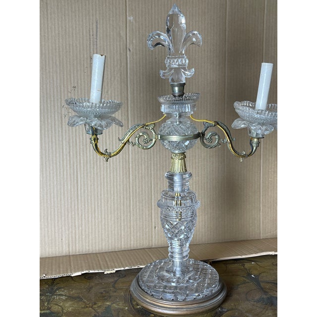 Early 19th Century Attributed to Baccarat Fleu Di Lis Candelabra For Sale - Image 10 of 10