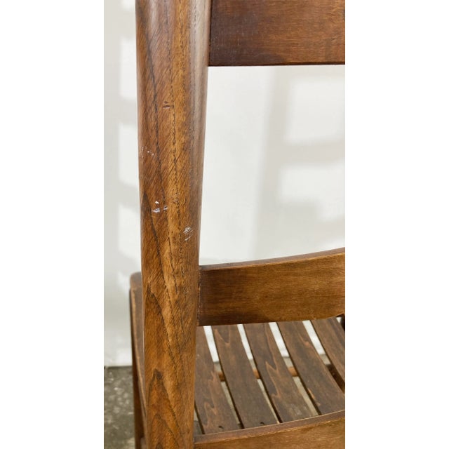 Wood Vintage Ladderback Chairs With Slatted Seats, a Pair For Sale - Image 7 of 8