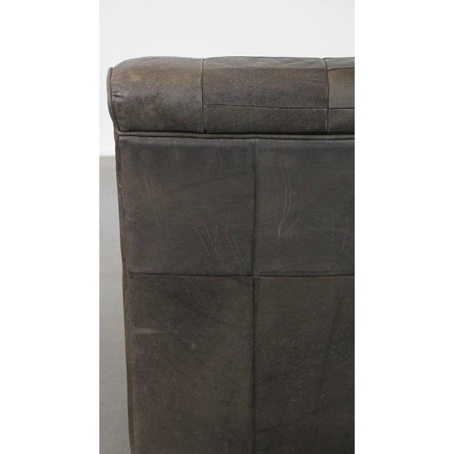 Vintage Gray Leather Armchair, 1970s For Sale - Image 10 of 12