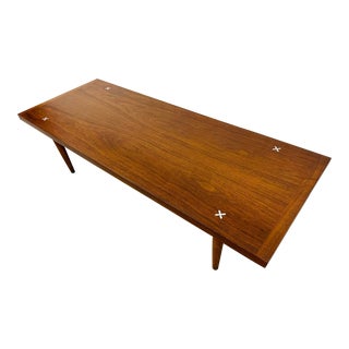 Mid-Century Modern American of Martinsville Walnut Coffee Table For Sale