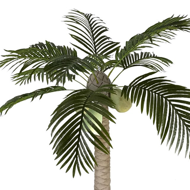 Vintage 1960s Plaster Palm Tree Floor Lamp W/ Metal Bullet Shade - Tropical Tiki Island Beach Decor - Mario Torres Style For Sale - Image 13 of 18