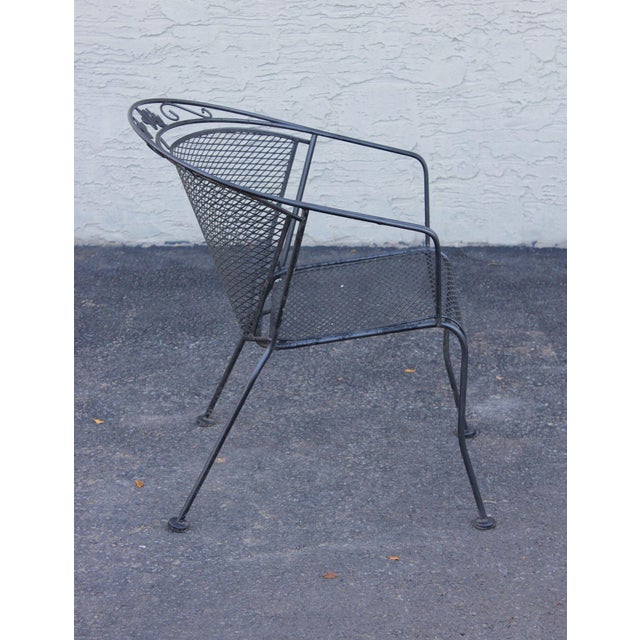 Vintage Wrought Iron Pair Of Patio Armchairs Chairs For Sale - Image 14 of 18