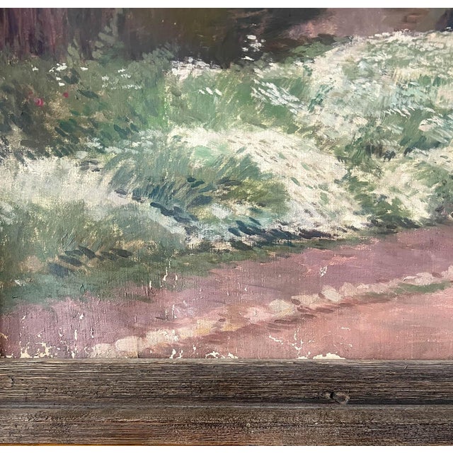 Rustic European 19th C.entury Parisian Landscape Oil Painting For Sale - Image 3 of 8