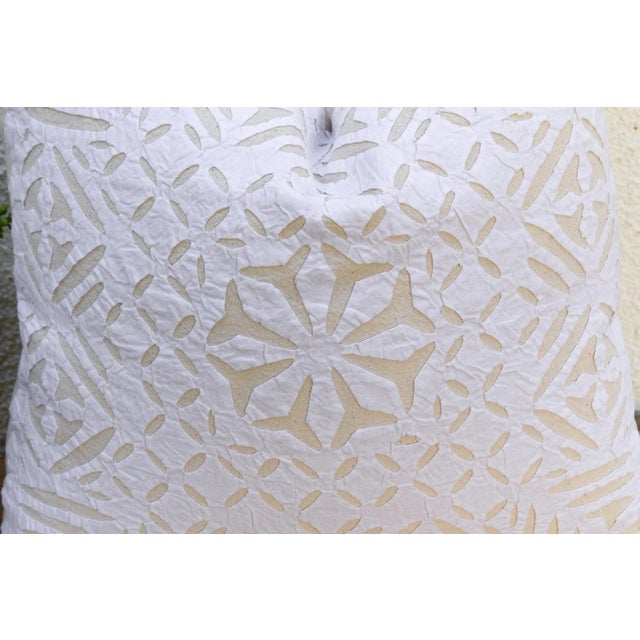 1990s Kesar Bloom Applique Pillow Cover For Sale - Image 5 of 9