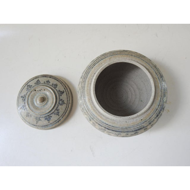 Traditional Antique 16th Century Asian Painted Covered Jar For Sale - Image 3 of 6