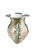A striking unsigned vintage Italian tin glazed earthenware vase featuring an organic sculptural silhouette with stylized...