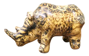 Patchwork Collage Ceramic Rhinoceros, 2000