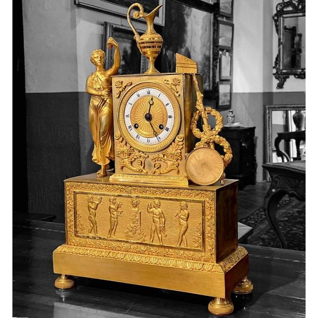 Gold Empire Golden Bronze Pendulum, France For Sale - Image 8 of 11