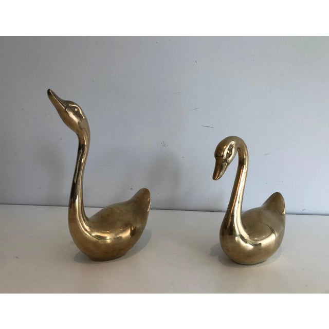 1970s Paire of Brass Ducks, French, Circa 1970 - A Pair For Sale - Image 5 of 12