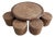 Rattan and Woven Cane Coffee Table and Stools in the style of Audoux Minet, France, 1950s, Set of 5 For Sale