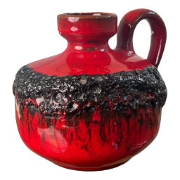 210 Vase in Red and Black from Kreutz Keramik For Sale