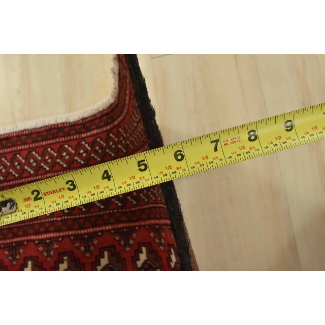 Baloch Rug 3’4” X 6’7” Red Wool Vintage Tribal Hand-Knotted Carpet For Sale - Image 10 of 12