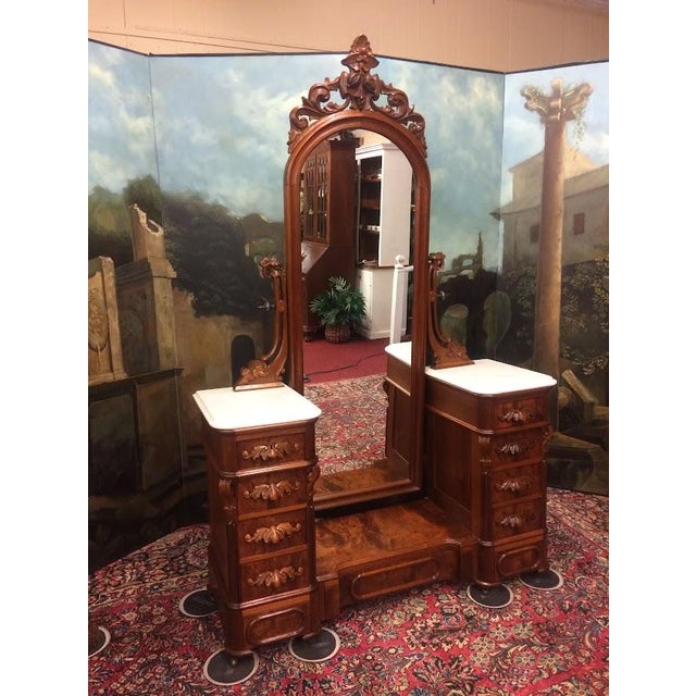 Antique Dressing Mirror, Full Length Victorian Dresser Mirror For Sale - Image 6 of 17