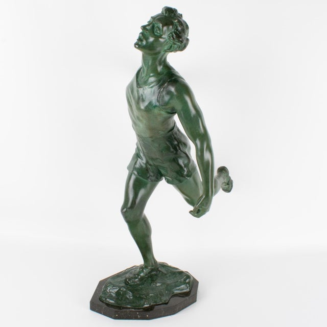 French artist Charles Lemoyne designed this stunning, tall sports memorabilia sculpture. The figurine boasts a cast bronze...