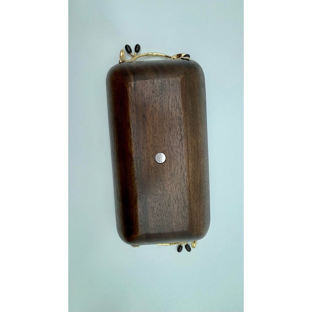 Michael Aram 1980s Michael Aram Olive Branch Gold Wood Platter / Tray For Sale - Image 4 of 6