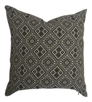 Black & White Tribal Woven Ikat Pillow