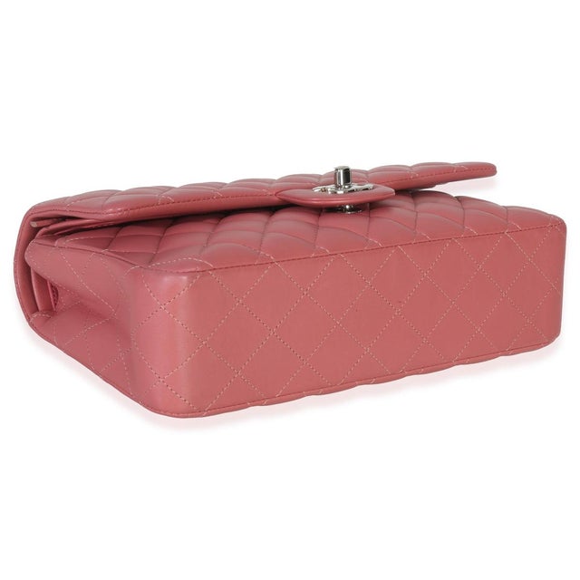 Pink Quilted Lambskin Medium Classic Double Flap Bag For Sale In New York - Image 6 of 9