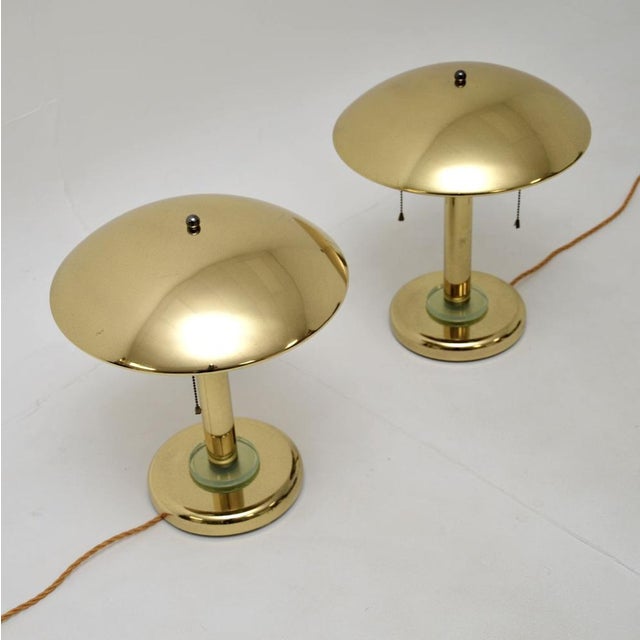 Vintage Brass and Glass Table Lamps, 1970, Set of 2 For Sale - Image 4 of 10