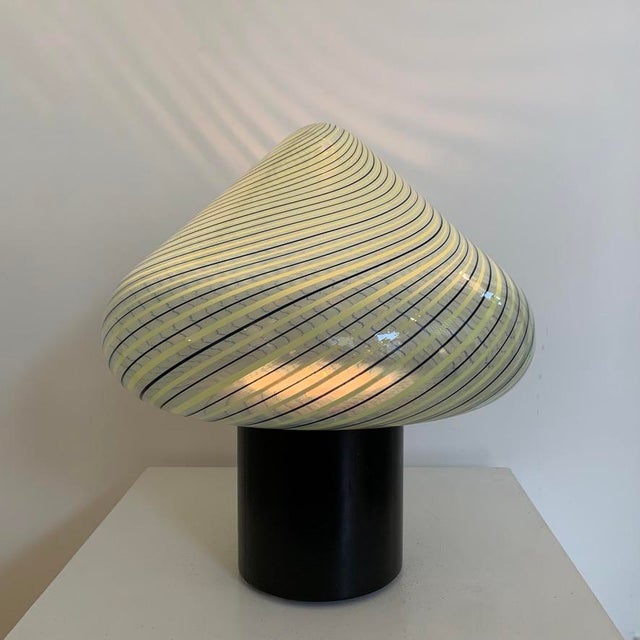 Striped Murano Glass Table Lamp from Fratelli Toso, Italy, 1960s For Sale - Image 12 of 13