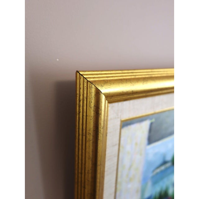 Mid-Century Modern 'Room With a View' Vintage Swedish Original Interior Oil Painting, Framed For Sale - Image 6 of 14