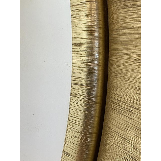 Round Mirror in Golden Aluminum, 1970s For Sale - Image 6 of 11