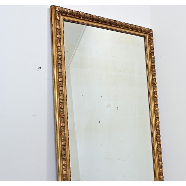 French 19th Century Tall Gold Gilt Mantel Mirror For Sale - Image 9 of 12