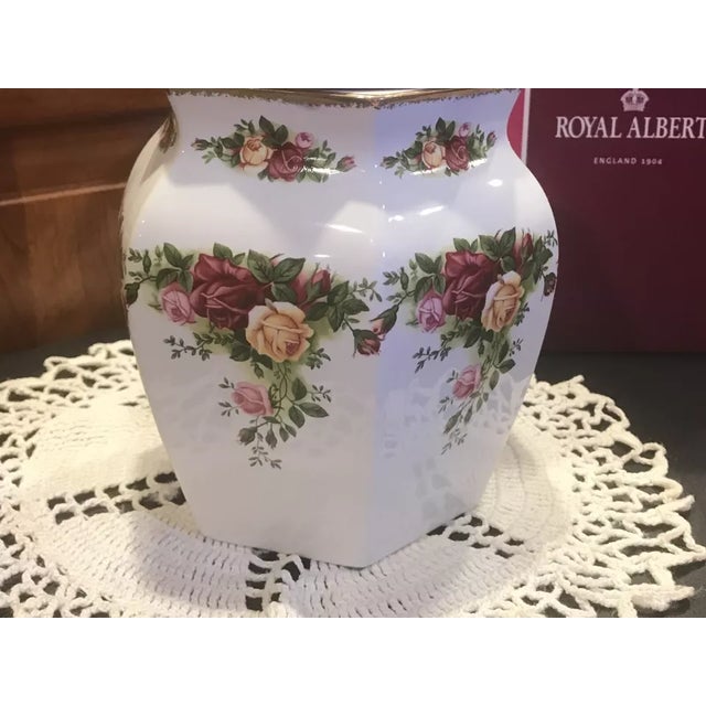 1960s Vintage Royal Albert Old Country Roses Biscuit Jar For Sale - Image 5 of 6
