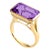 Syna Yellow Gold Amethyst Geometrix Ring with Diamonds For Sale
