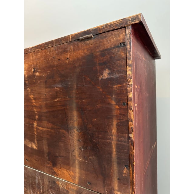 Early American Pine Large Mule Chest W/ Lift Top For Sale - Image 11 of 12