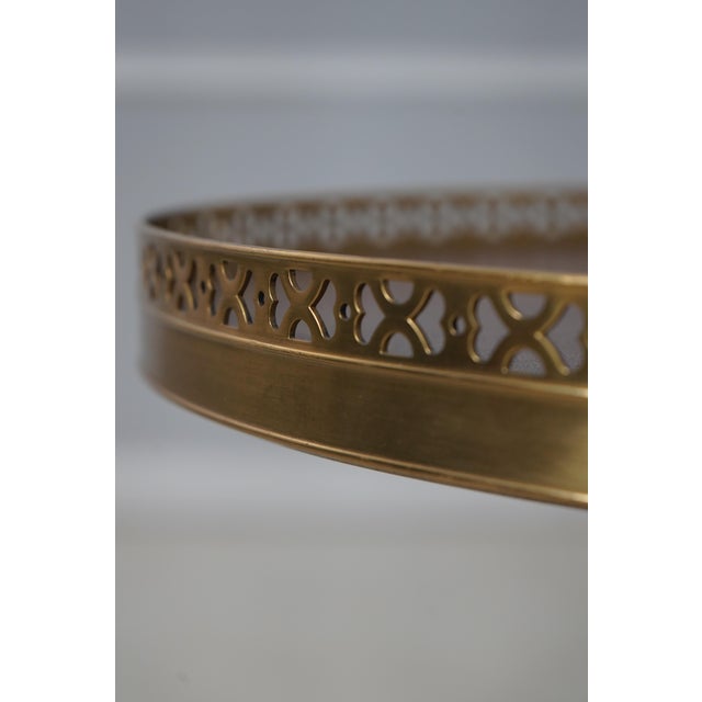 Theodore Alexander Leather Top Round End Table For Sale - Image 12 of 13